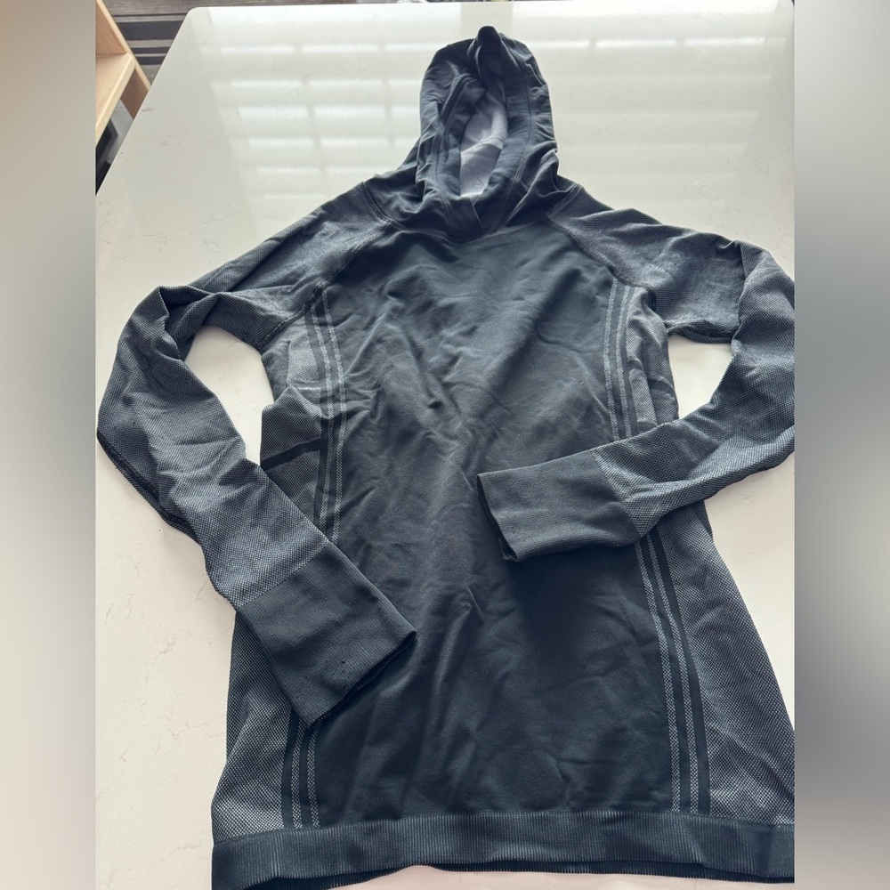 Athleta Black Hooded Thermal Long Sleeve Top or Base Layer